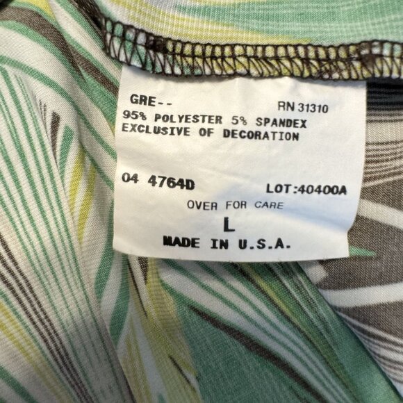 AGB Maxi Dress Womens Size L Tiered Y2K Empire Waist V Neck Abstract USA Vtg - Picture 5 of 7